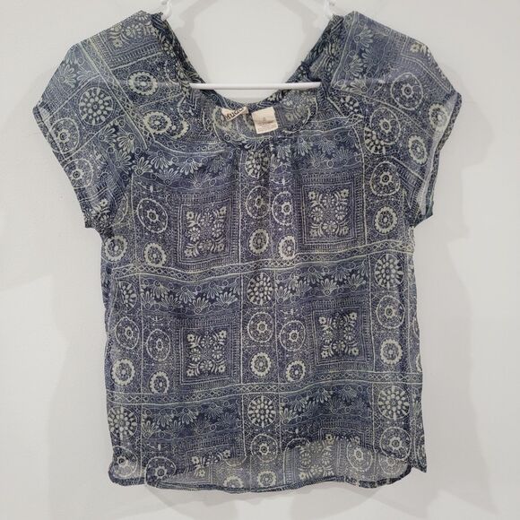 Y2K Mudd Womens Top Size Small Sheer Boho Fairy Grunge Brat - Picture 1 of 6